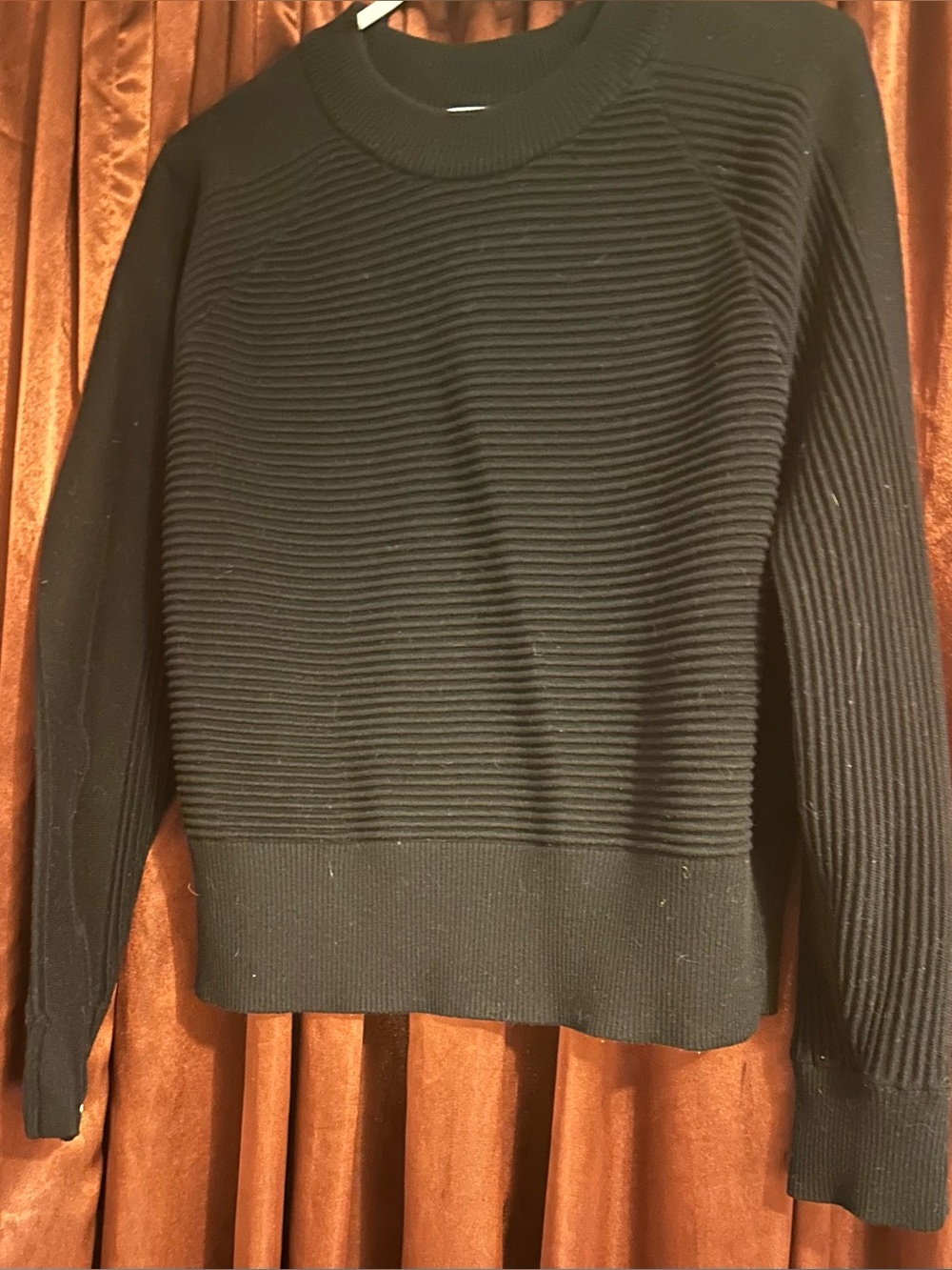 FLX Black Ribbed Crewneck Sweater - Women's